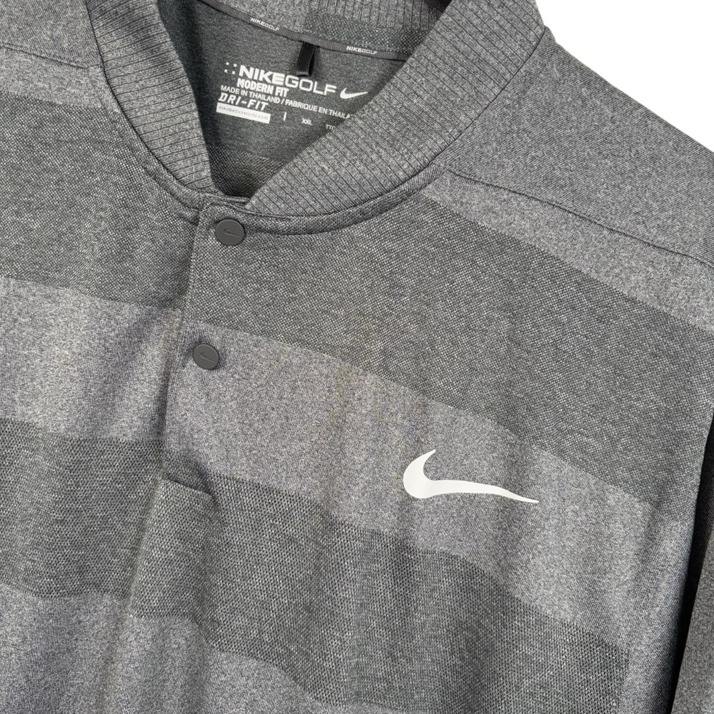 Nike Golf Modern Fit Mens XXL Dri Fit Short Sleeve Polo Short Striped 2XL Grey - Picture 2 of 6